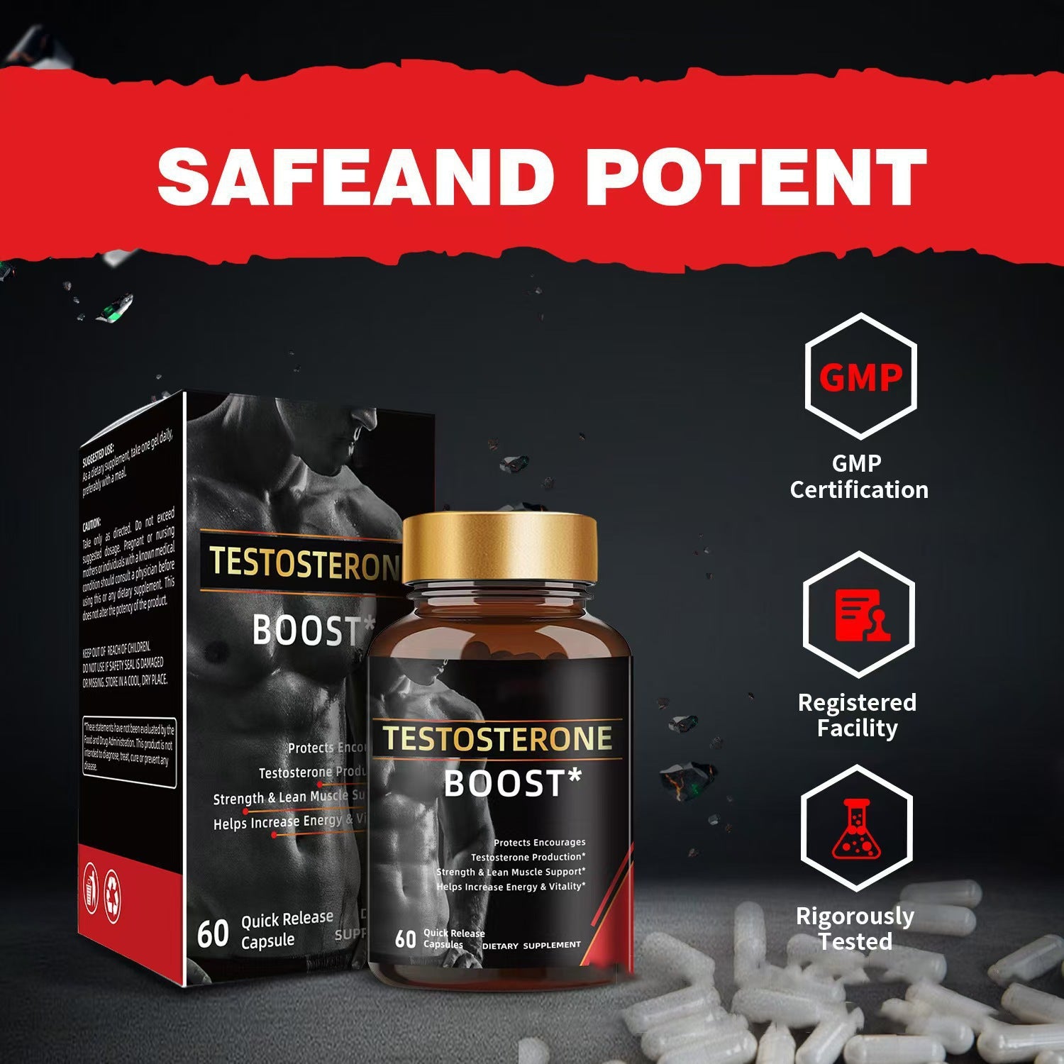 💪 Testosterone Boost – Extra Strength Capsules for Men