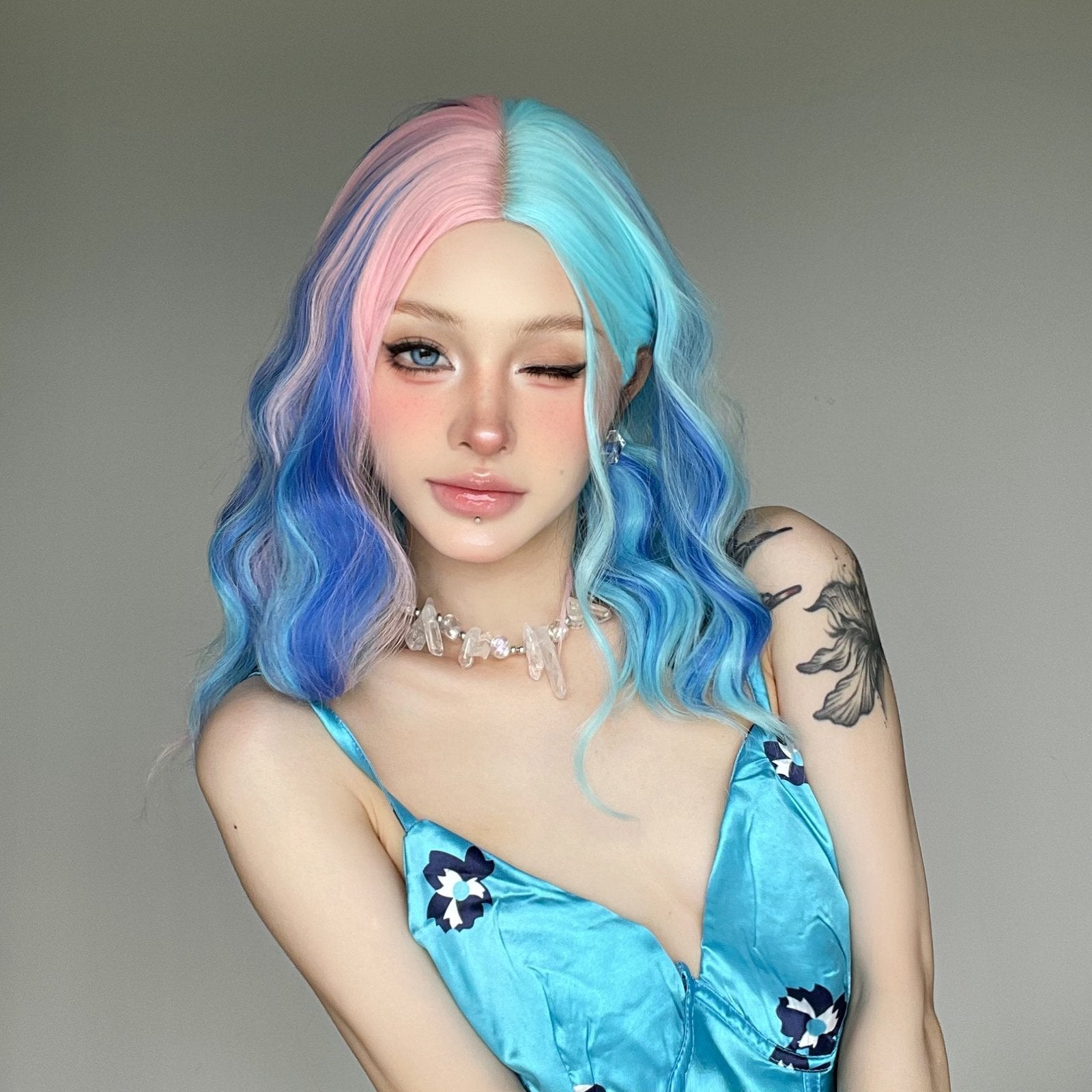 Full Head Wig – Water Ripple Short Curly Hair - siarwg