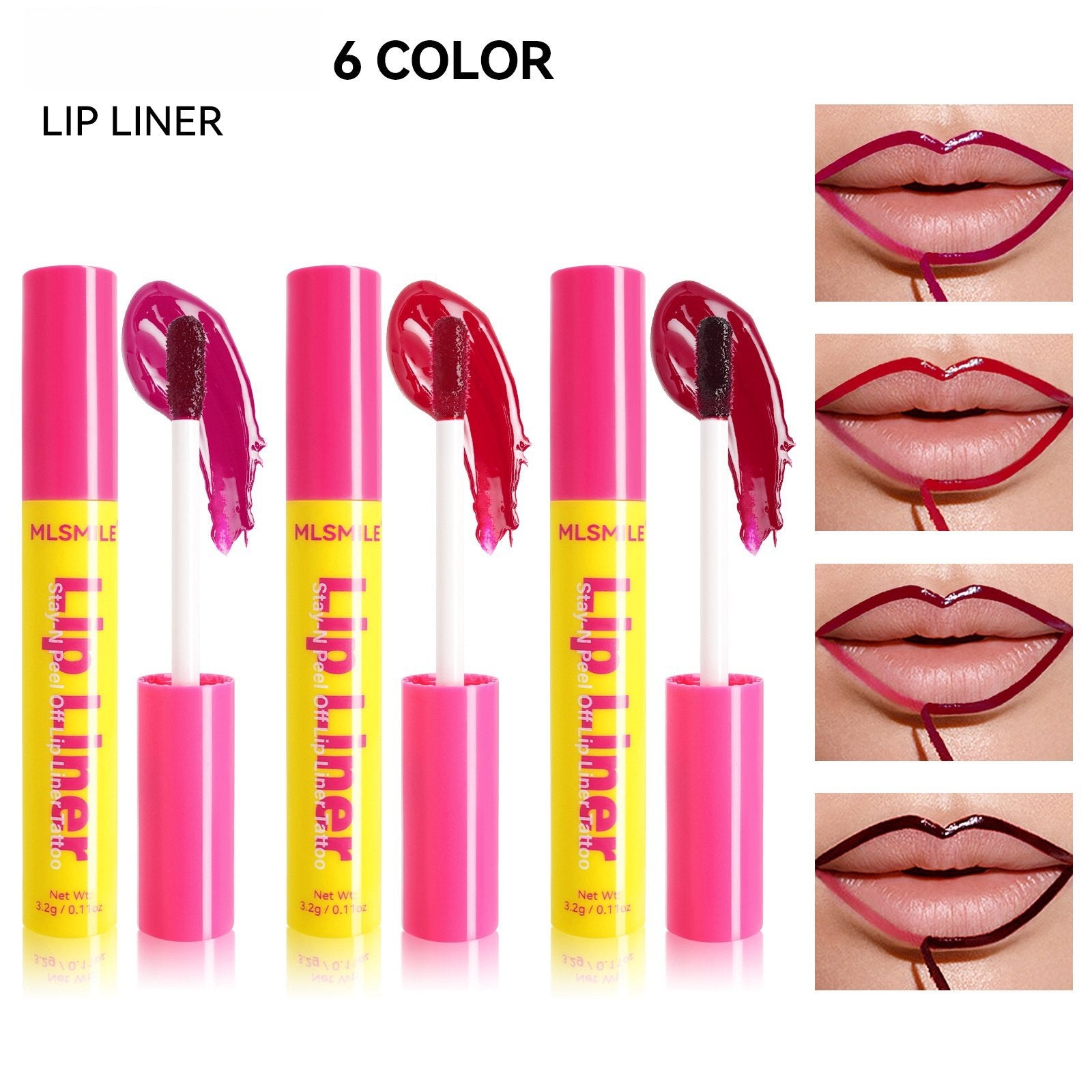 6-Color Smudge-Proof Lip Liner & Long-Lasting Matte Mist Lip Glaze Lipstick - siarwg