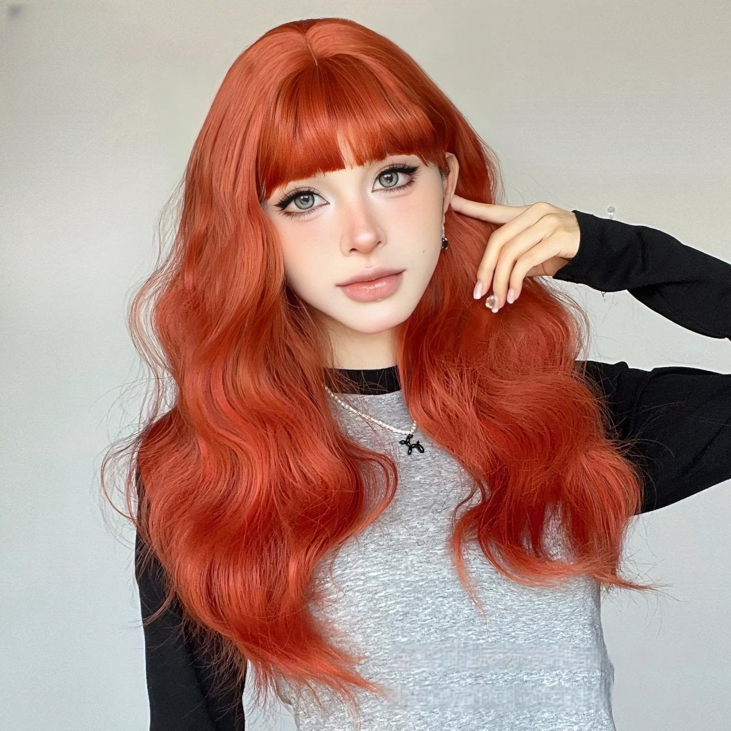 Dirty Orange Water Wavy Wig - siarwg