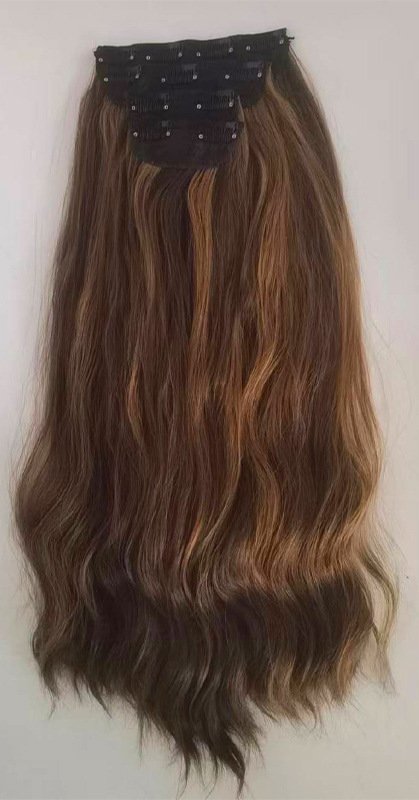 Water Ripple Clip-In Wig – Voluminous 4-Piece Curl Extensions - siarwg
