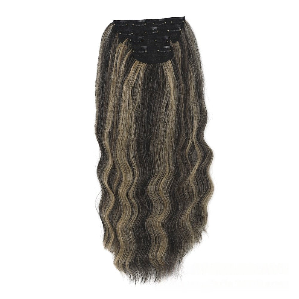 Water Ripple Clip-In Wig – Voluminous 4-Piece Curl Extensions - siarwg