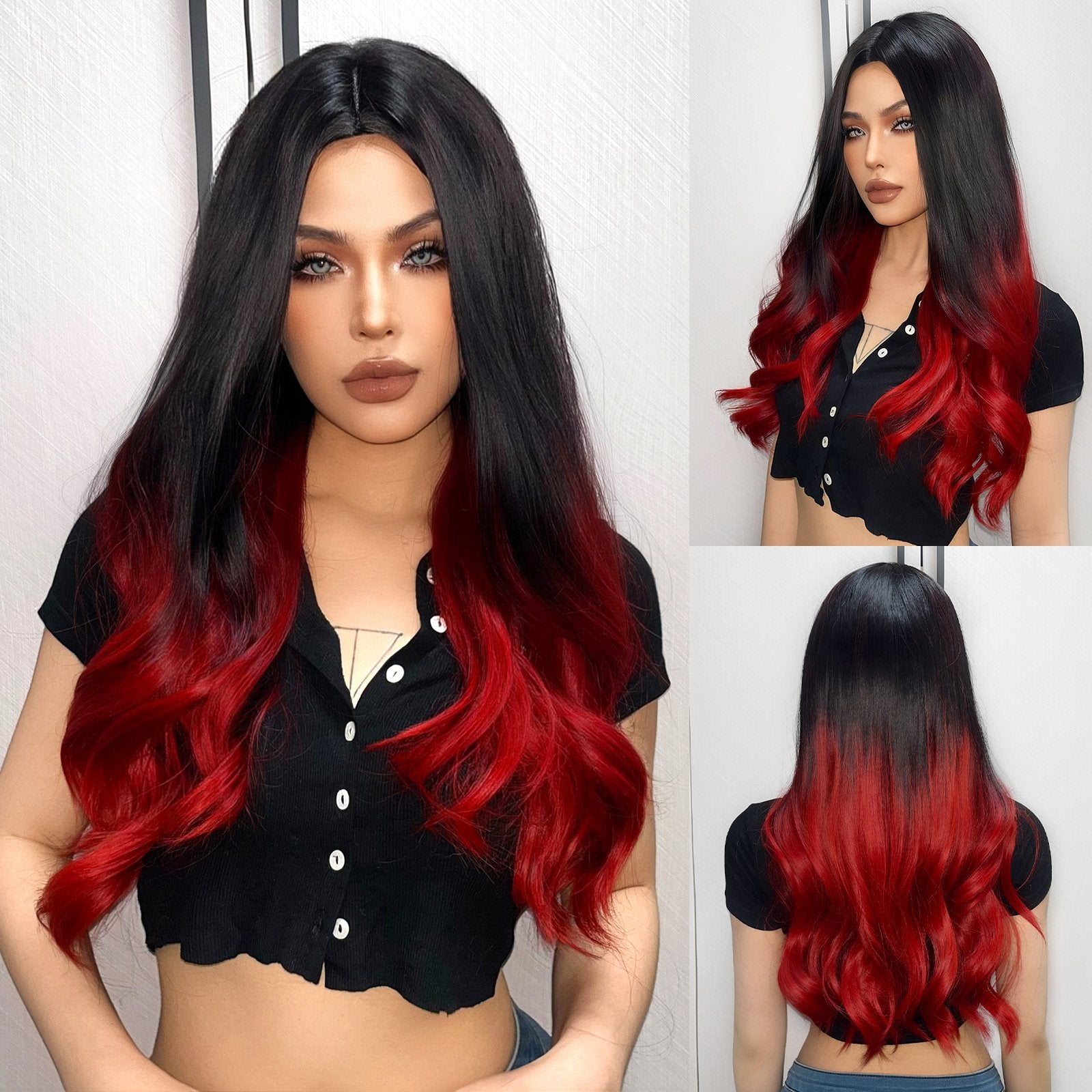 Jet Black 26-Inch Curly Wig - siarwg