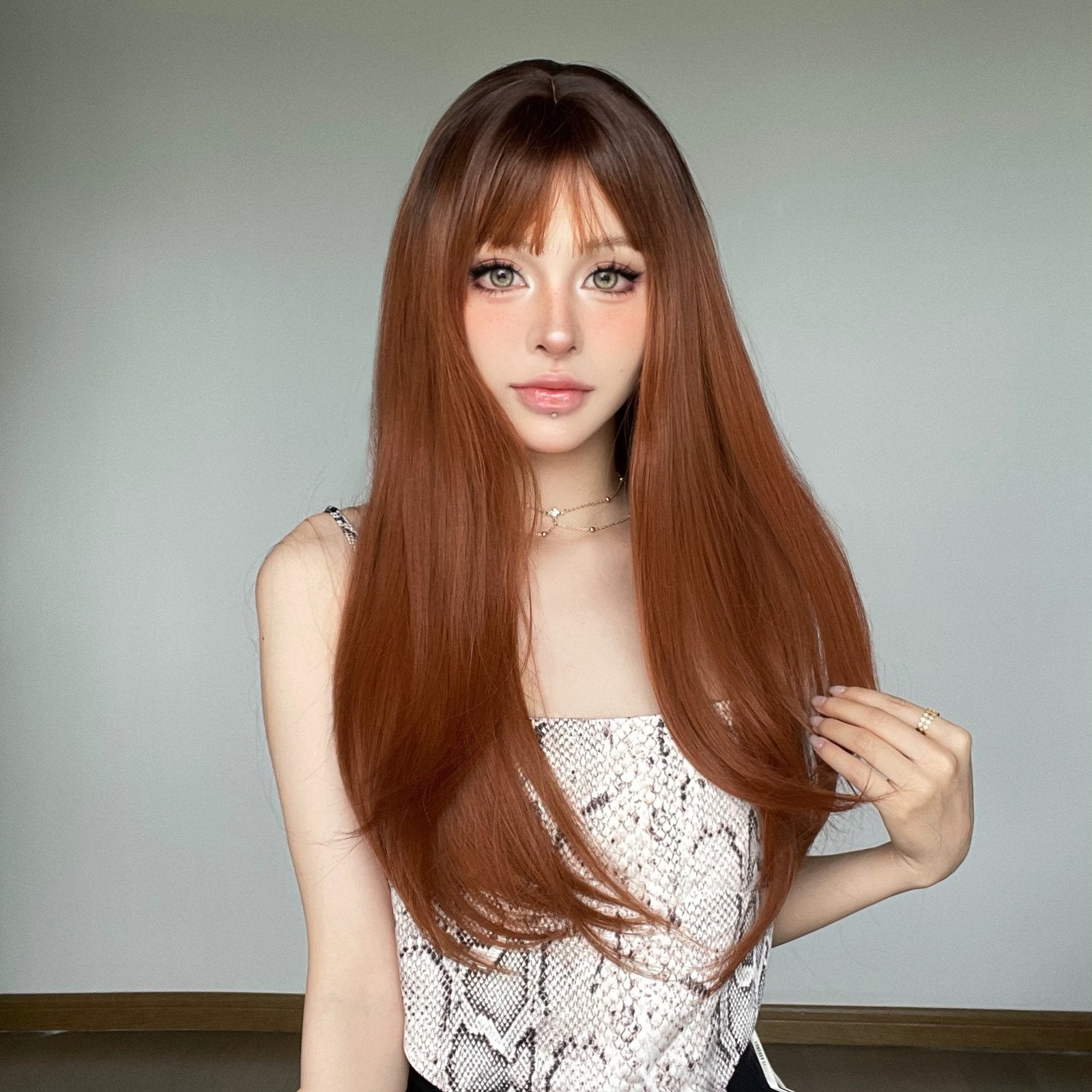 Full Head Set with Bangs - Micro Curls, Micro Hair Dyed Crown - siarwg