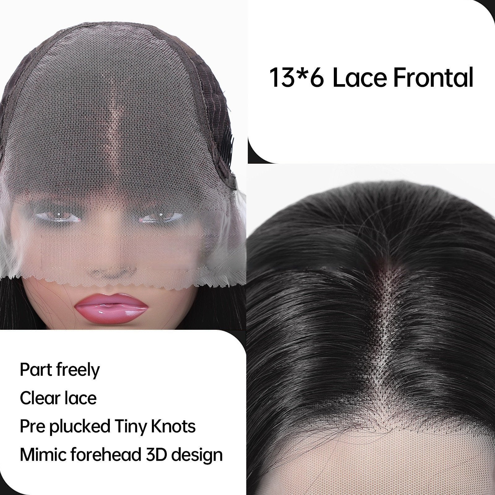 13*6 Natural Lace Black Long Straight - siarwg