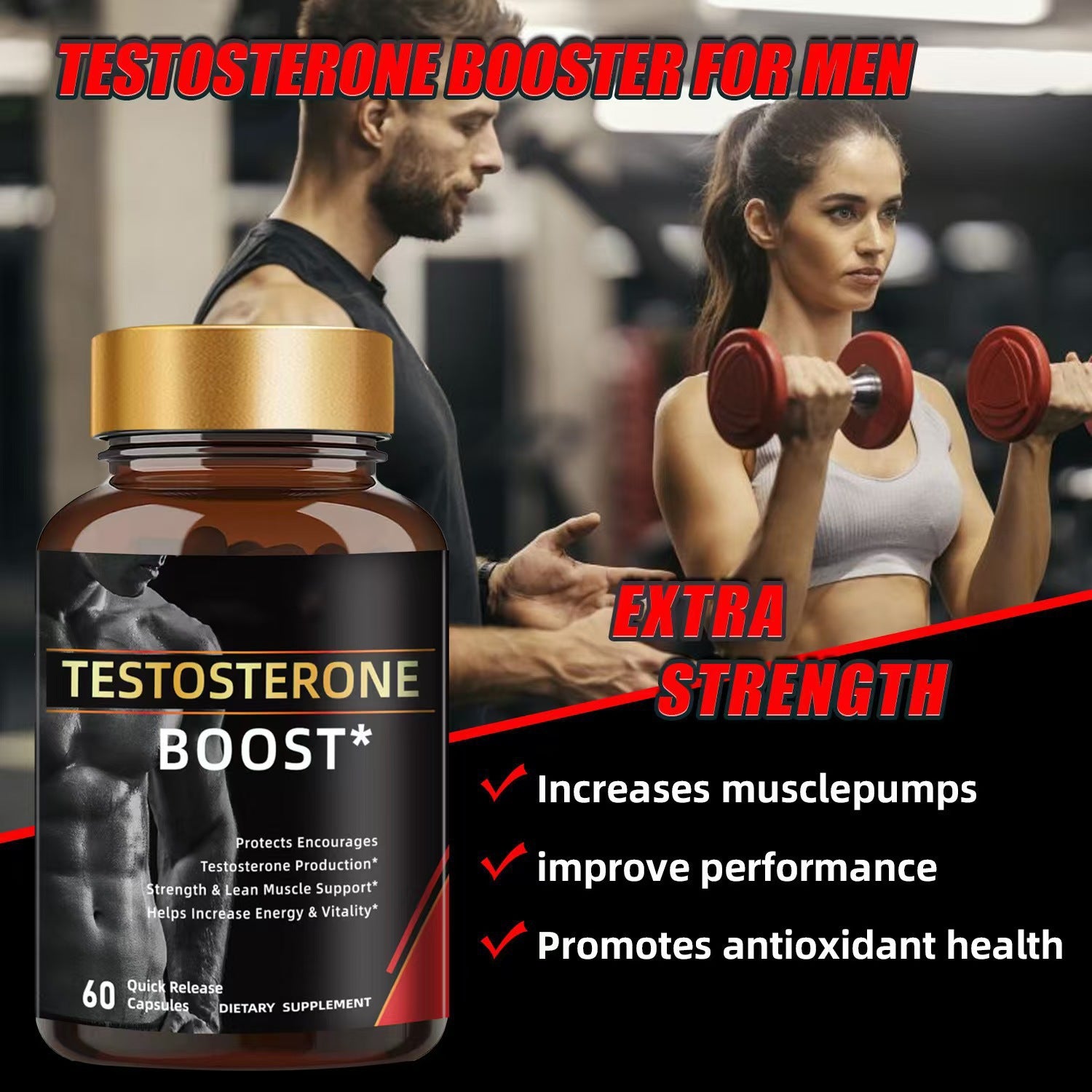 💪 Testosterone Boost – Extra Strength Capsules for Men
