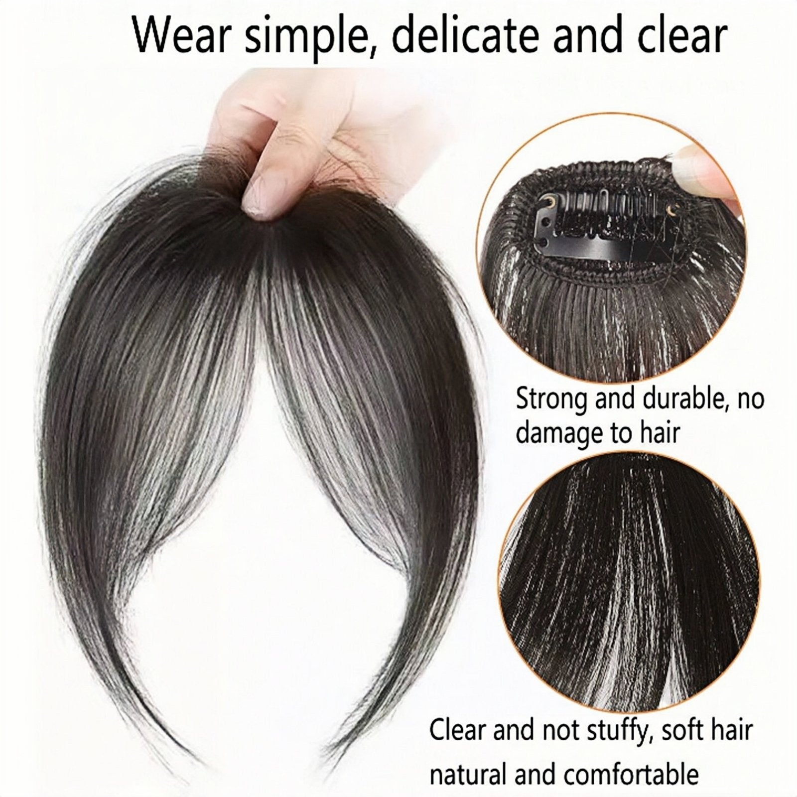 Bangs Wig – Featherweight Clip-In Fringe - siarwg