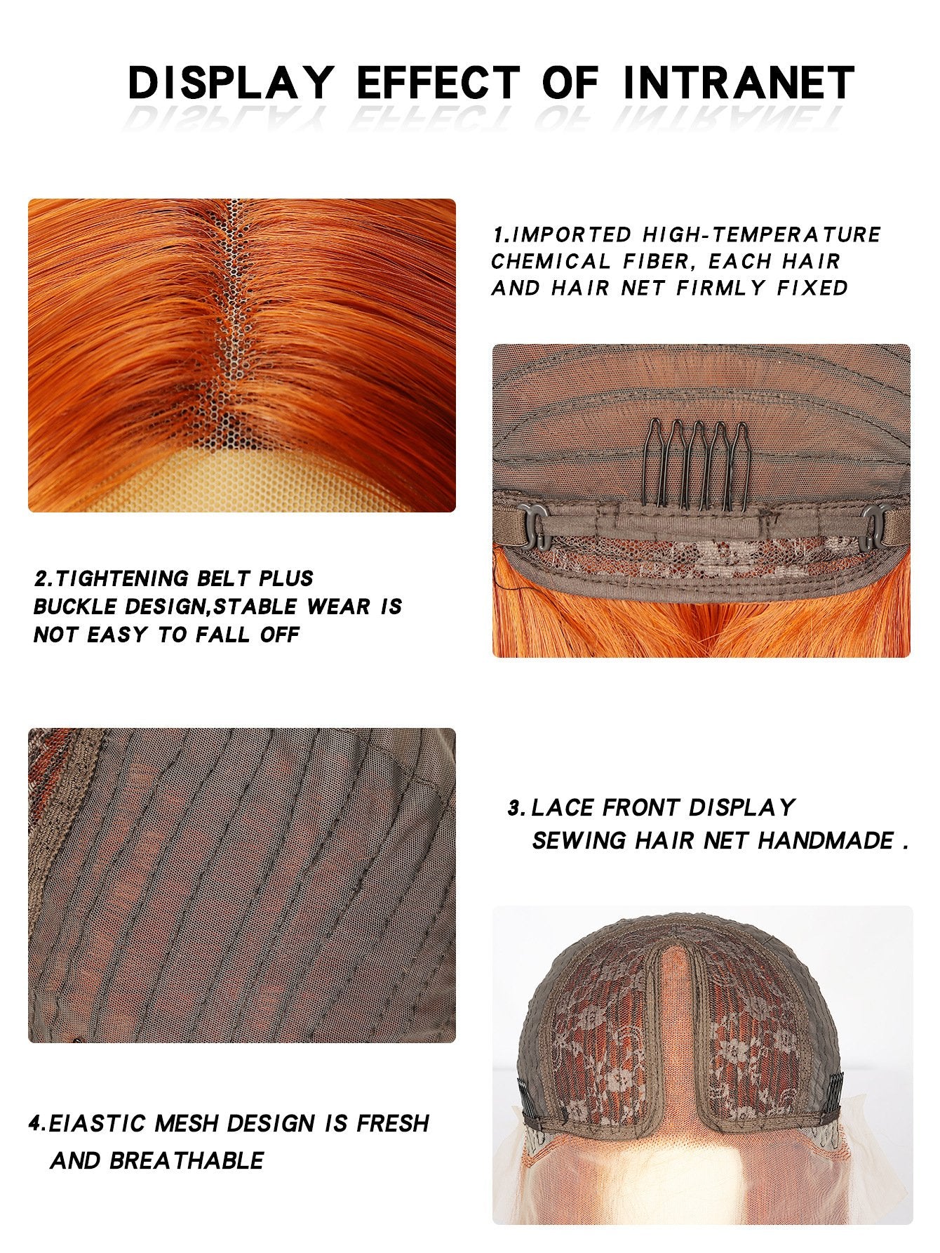 40-Inch Vibrant Orange Straight Hair with Front Lace - siarwg