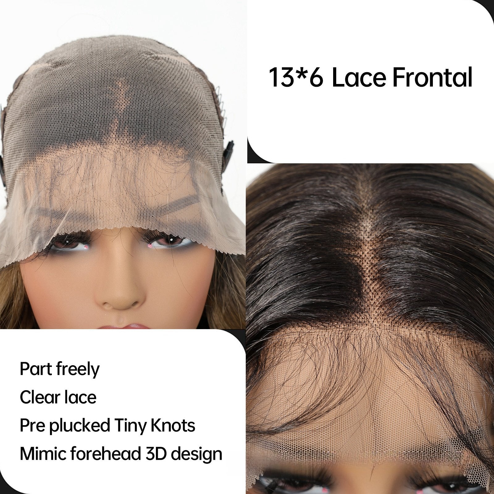 Lace Wig 13*6 Gradual Brown High Temperature Silk Head Cover - siarwg