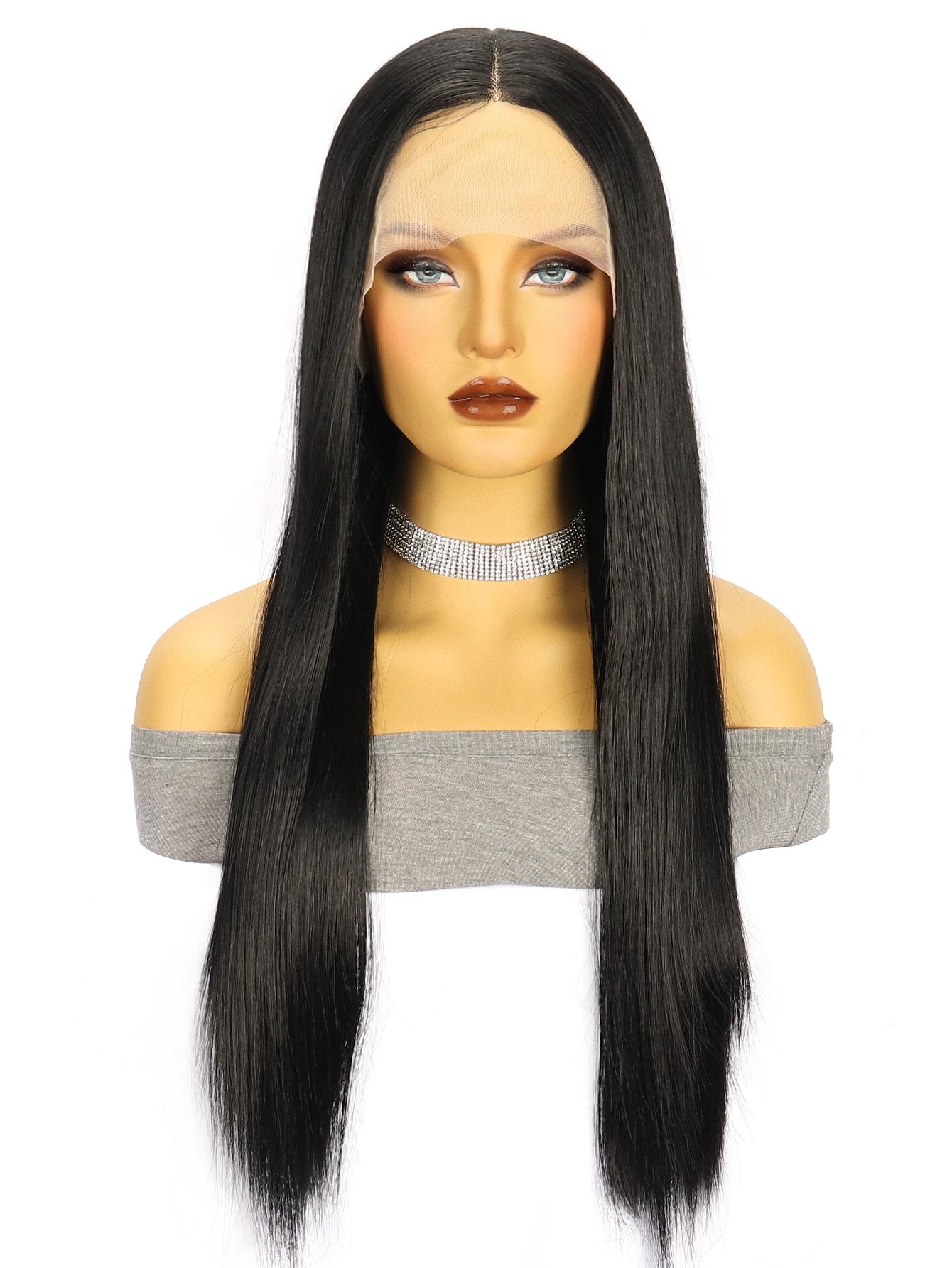 26-inch Lace Front Wig – Medium-Long Straight Red Hair - siarwg