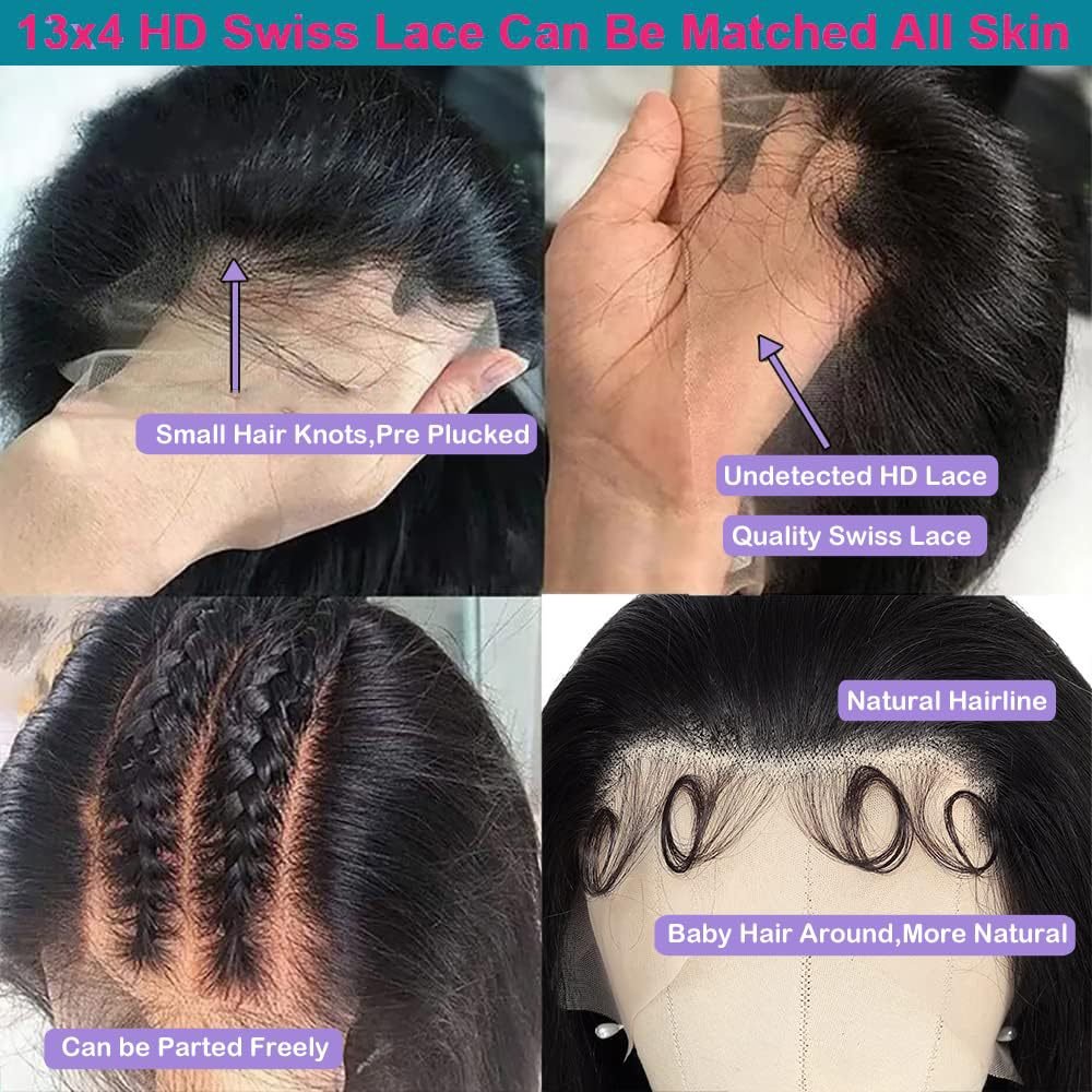 13*4 Lace Front Black Large Wave Wig - siarwg