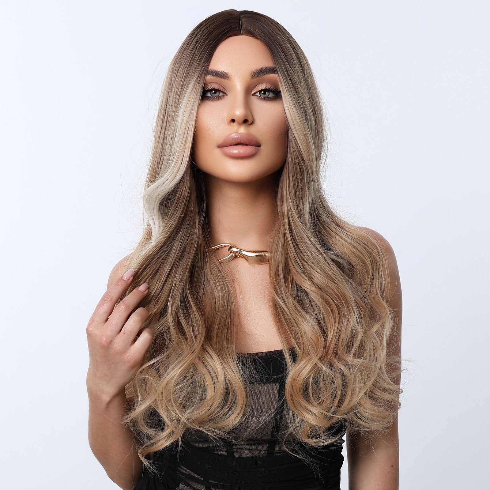 Cascading Caramel Waves Wig - siarwg