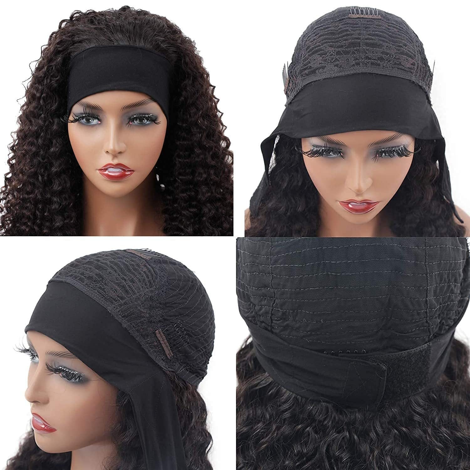 Short Curly Hair Wrap with Artisan African Curls - siarwg