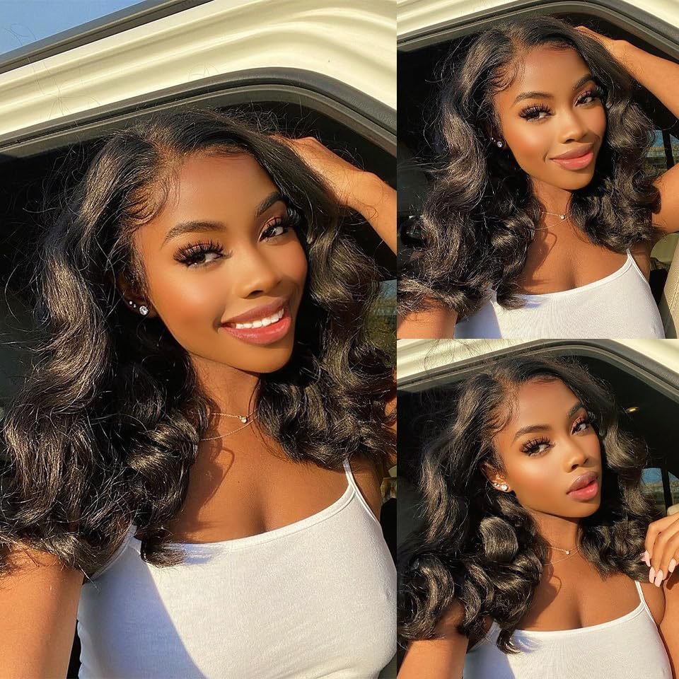 13*4 Lace Front Black Large Wave Wig - siarwg
