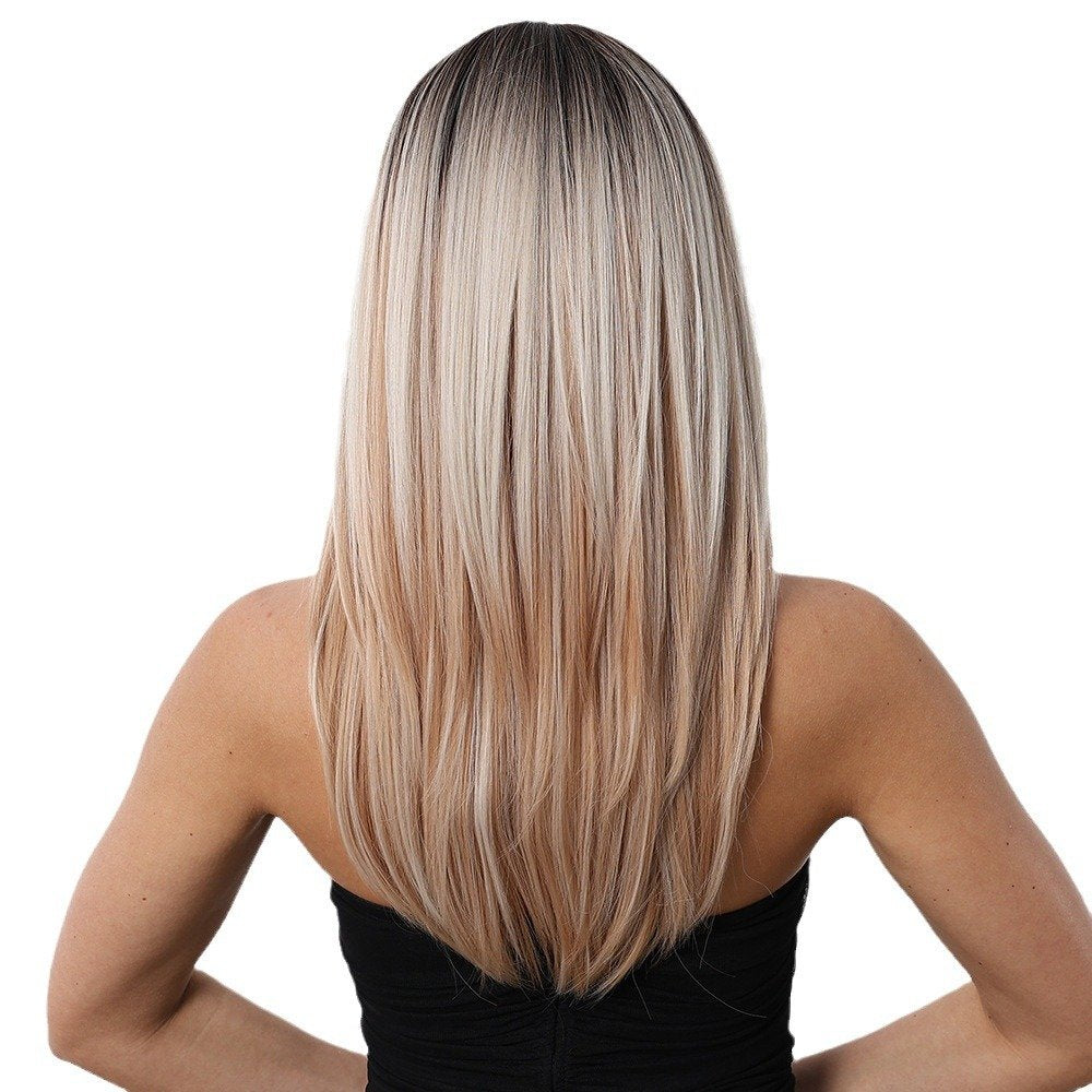 Fringe Gradual Color Wig – Micro-Curl Buckle Head Cover - siarwg