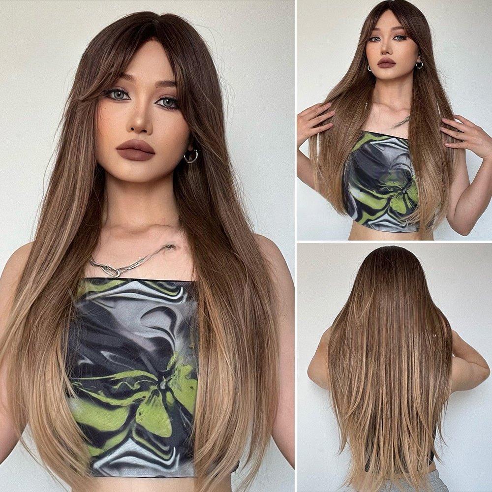 Full-Head Wig – Matte Black Long Straight Hair - siarwg