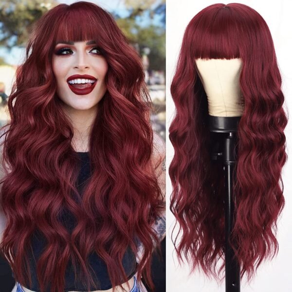 Bangs European and American Wig Gradient Change Long Curly Synthetic Full Head Cover - Chemical Fiber with Bangs - Image 7