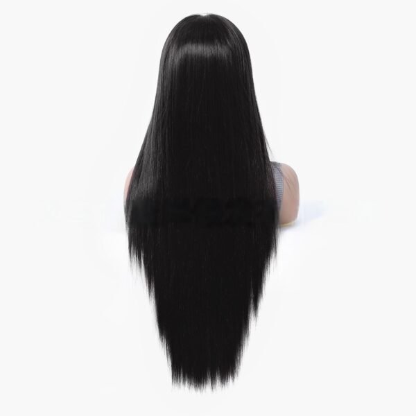 Wig Full Head Cover 13*6 Natural Lace Black Long Straight Free Seam Breathable Wind-Comfortable Design - Image 3