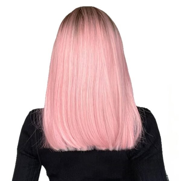 Hot wig female gradient pink Bob short curly hair factory spot matte high temperature silk full head cover - Image 3