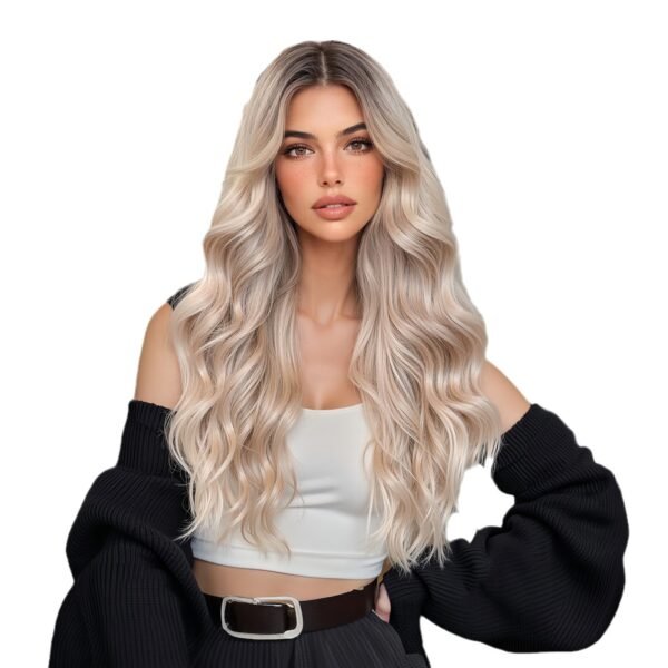 Free Parting Lace Wig - 13*6 Large Area, Soft and Not Easily Knotted, Gradual White Gold, Full Head Cover - Image 16