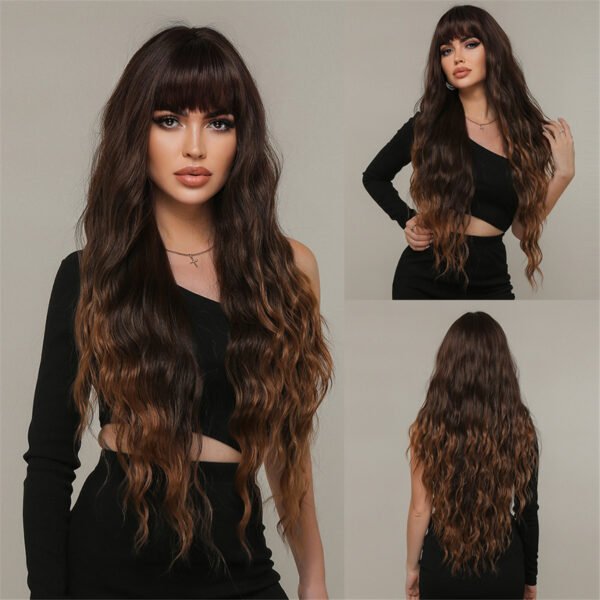 30-inch wig Female long hair temperament fluffy big curly wig set fashion new daily long curly hair full head set - Image 5