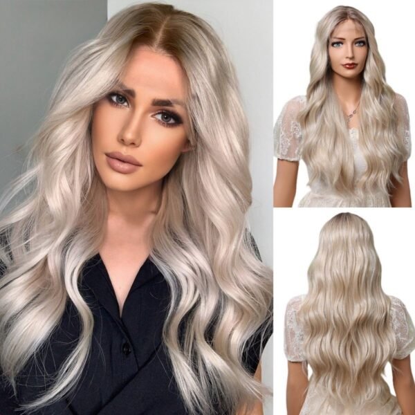 Free Parting Lace Wig - 13*6 Large Area, Soft and Not Easily Knotted, Gradual White Gold, Full Head Cover - Image 8