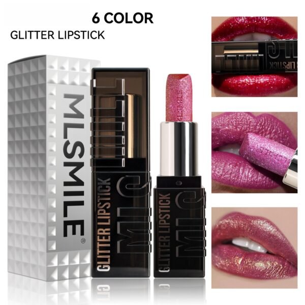 Explosion flash lipstick easy color is not easy to stick to the cup of Europe and the United States metallic color diamond lipstick