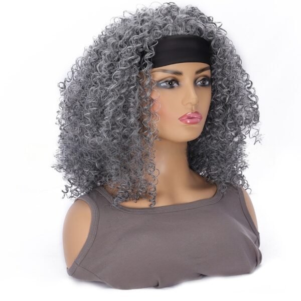 14-inch Fashion wig Women's headband Short African small curly chemical fiber hair set high temperature silk - Image 2