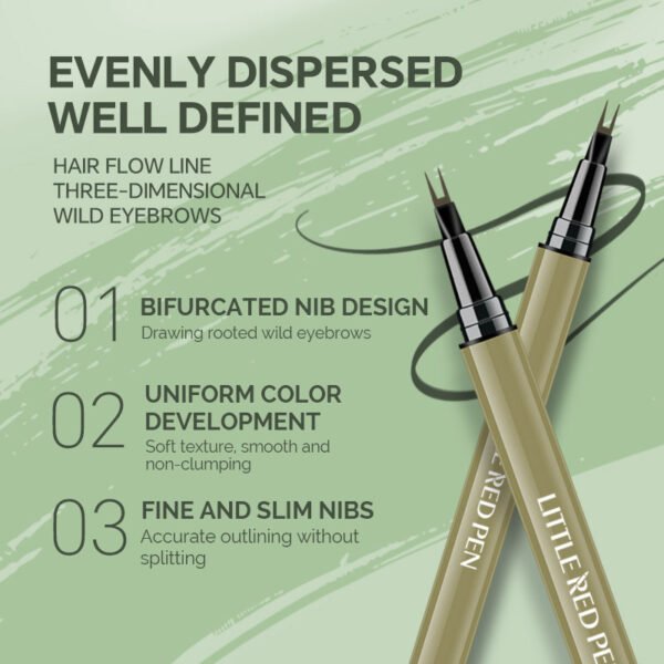 Bifurcated Eyebrow Pencil - Waterproof & Non-Smudge Ultra-Thin Brow Definer for Natural 3D Hair Strokes - Image 3