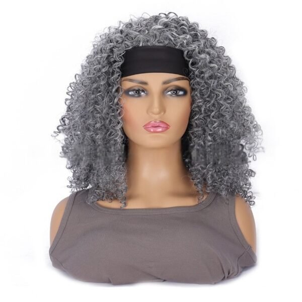 14-inch Fashion wig Women's headband Short African small curly chemical fiber hair set high temperature silk - Image 5