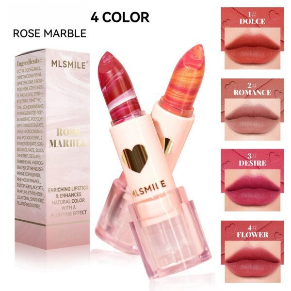 Marbled Matte Lipstick 4 Colors Velvet Matte Moisturizing Moisture Easy Lipstick