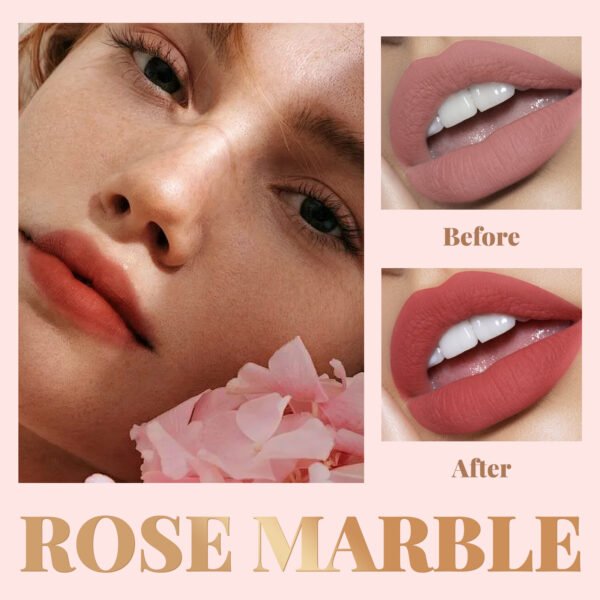 Marbled Matte Lipstick 4 Colors Velvet Matte Moisturizing Moisture Easy Lipstick - Image 3